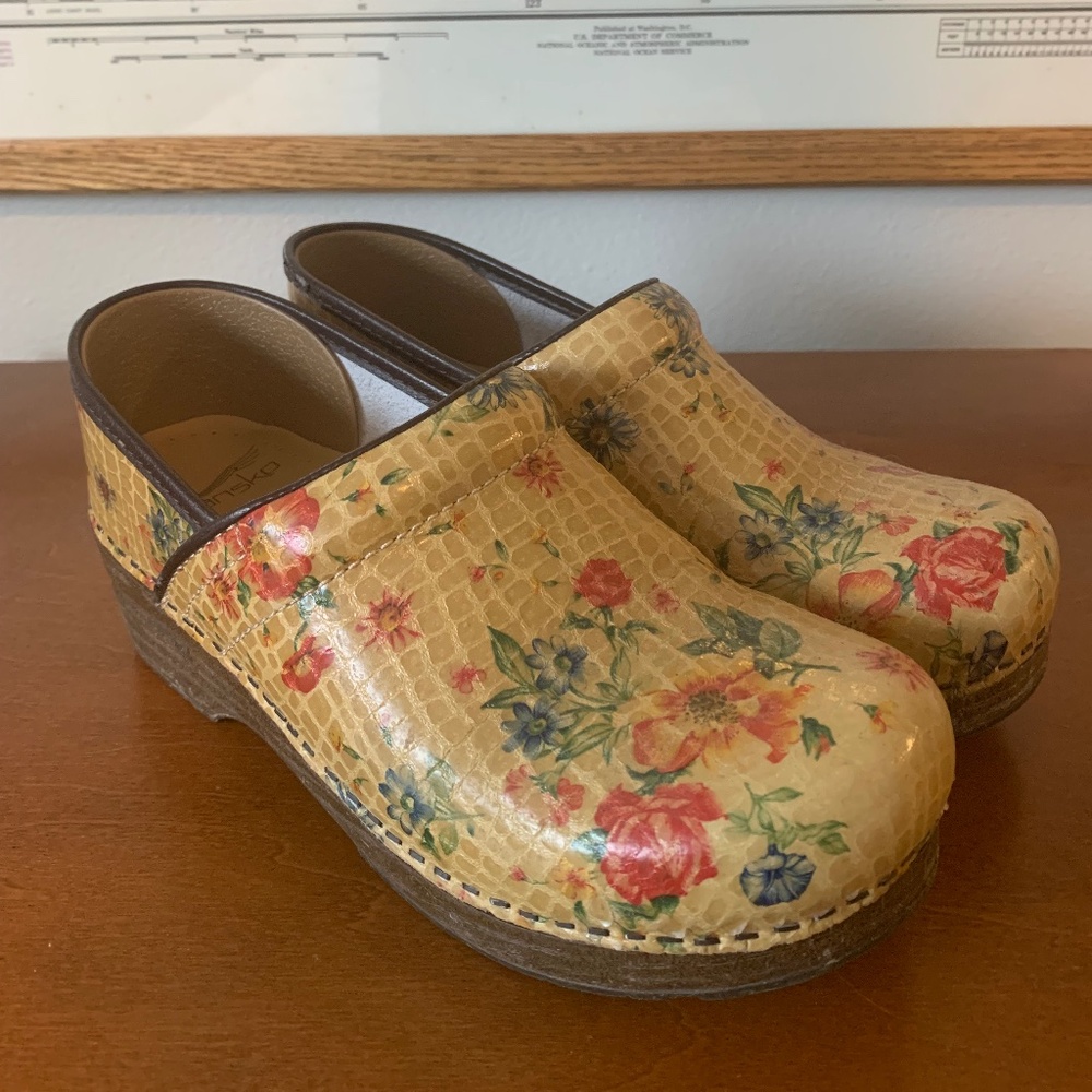 Dansko Floral Clogs 38